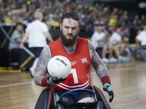 Clive Smith playing wheelchair rugby at a previous Invictus Games