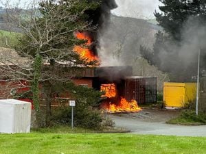 The industrial unit fire in Newtown