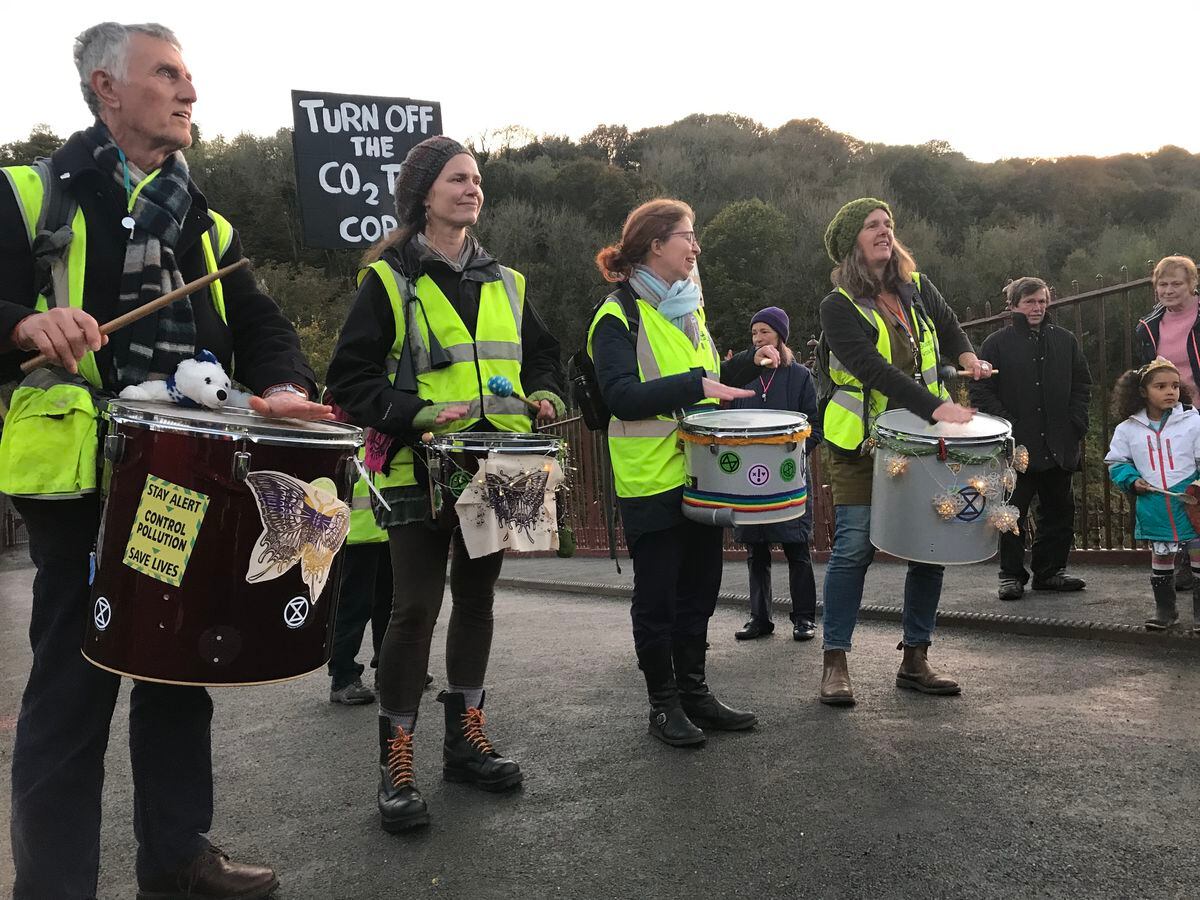 Around 100 people turned out at the Deep Water Rising climate protest at Ironbridge