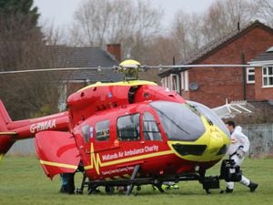 An air ambulance was seen landing in Harlescott at about 4.20pm. Photo: Andrew Grimstead