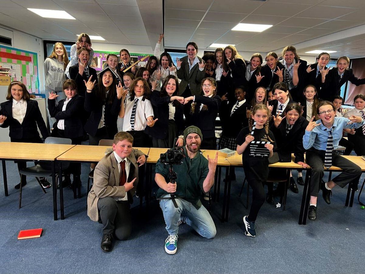 Youngsters taking part in a ‘School of Rock’ filming project.