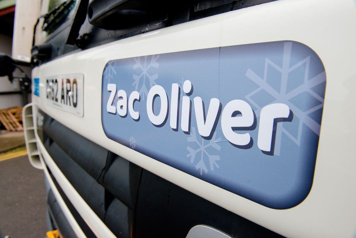 The gritter bearing Zac's name  