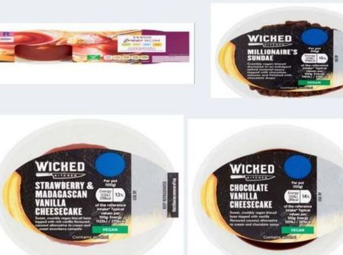 Tesco and Wicked Kitchen desserts. Picture: FSA/Tesco 