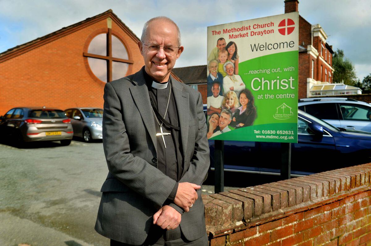 The Archbishop of Canterbury Justin Welby was paying a visit to learn about the work of Christians Against Poverty in Market Drayton