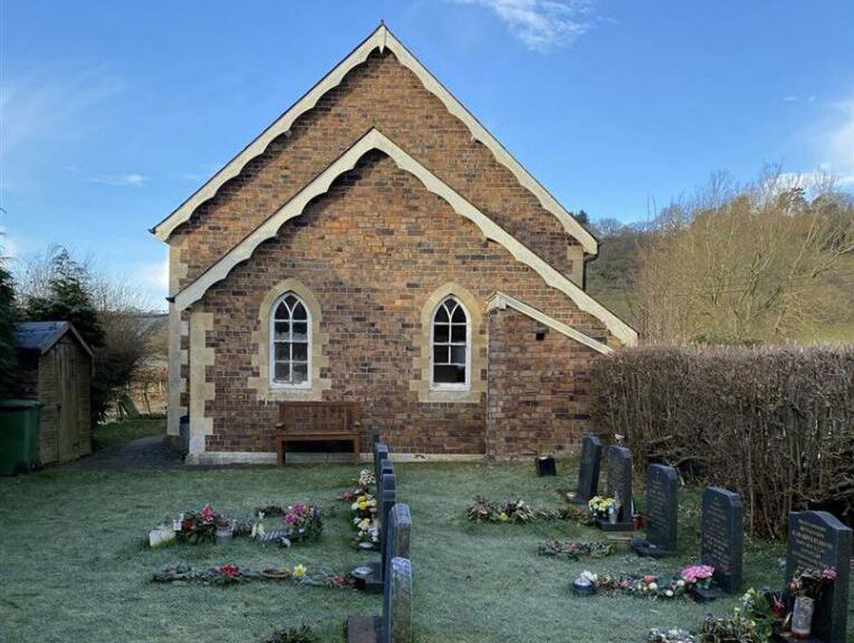 Coxall Baptist Church in Bucknell, near Craven Arms, has been given a guide price of £25k. Photo: Halls