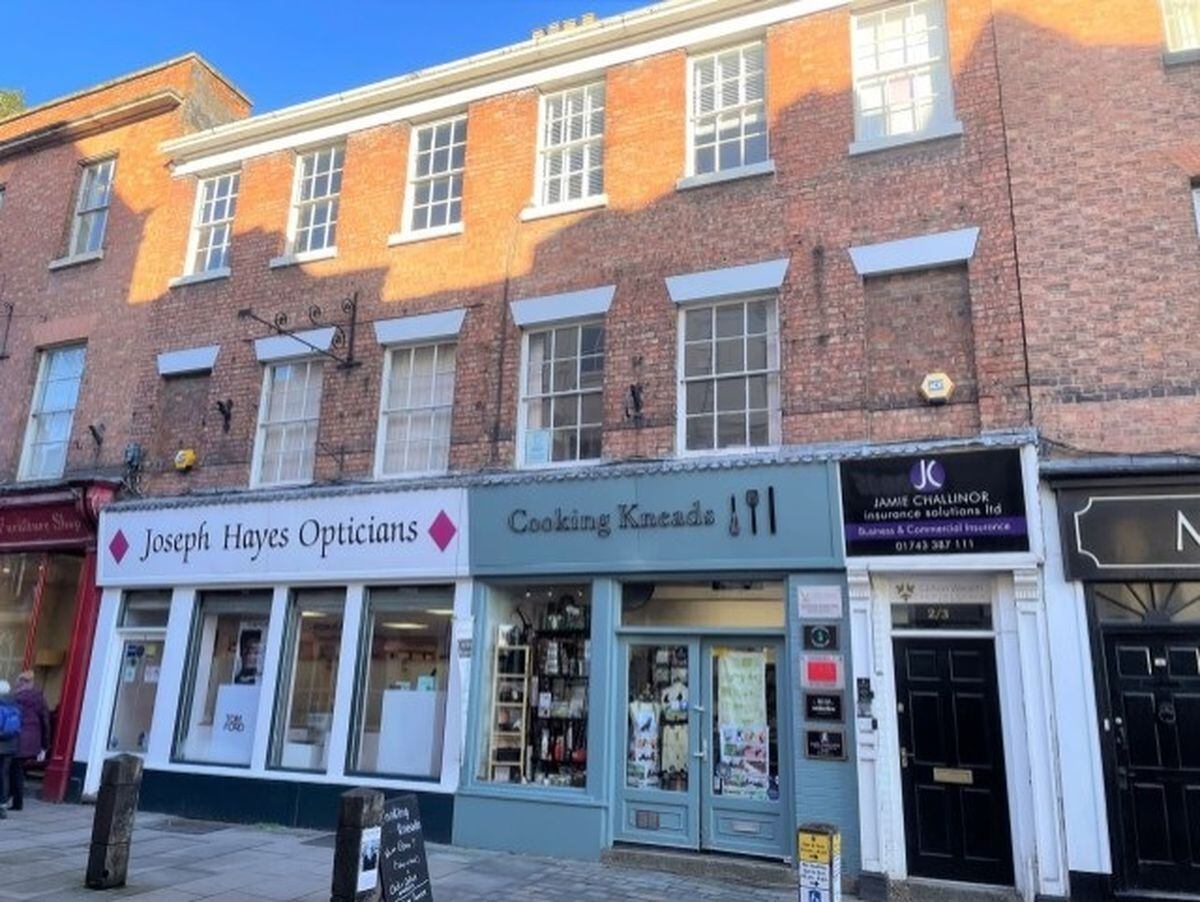 The property sold at 2-3 Wyle Cop, Shrewsbury is arranged over four floors.