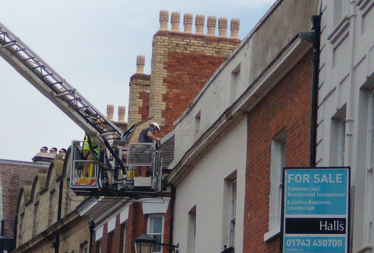 Fire crews on Castle Street in Shrewsbury