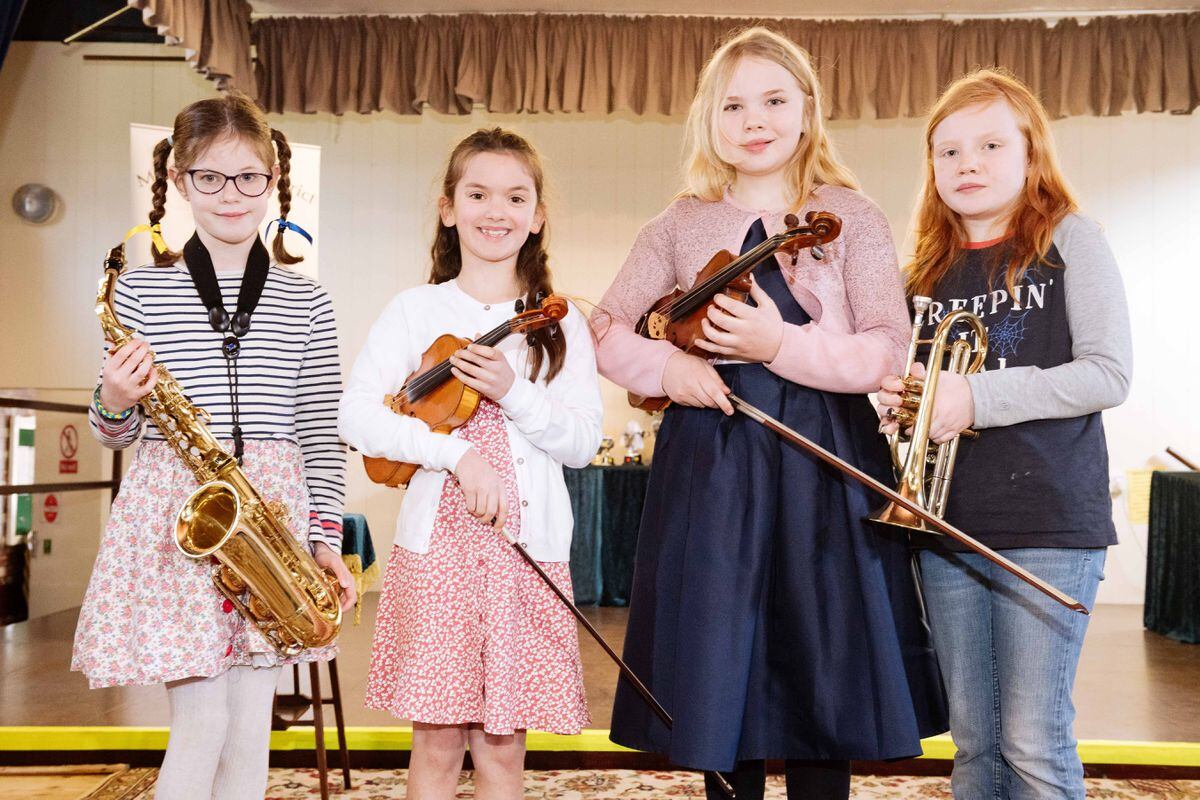 Abigail Pinsent, Martha Frank, Anne Coales and Olive Coales, who performed at Minsterley Eisteddfod