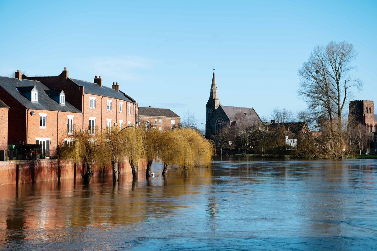 This year's floods in Coleham, Shrewsbury