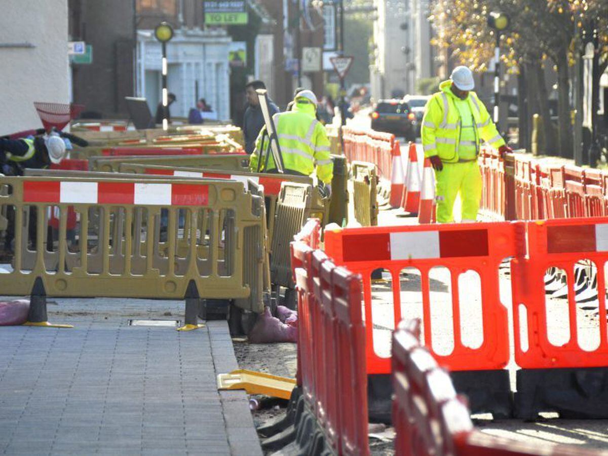 Work taking place in Shifnal's town centre