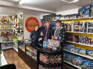 Rachael and William Sankey at the shop with their boys George, aged nine, Daniel, 16, and David, 18