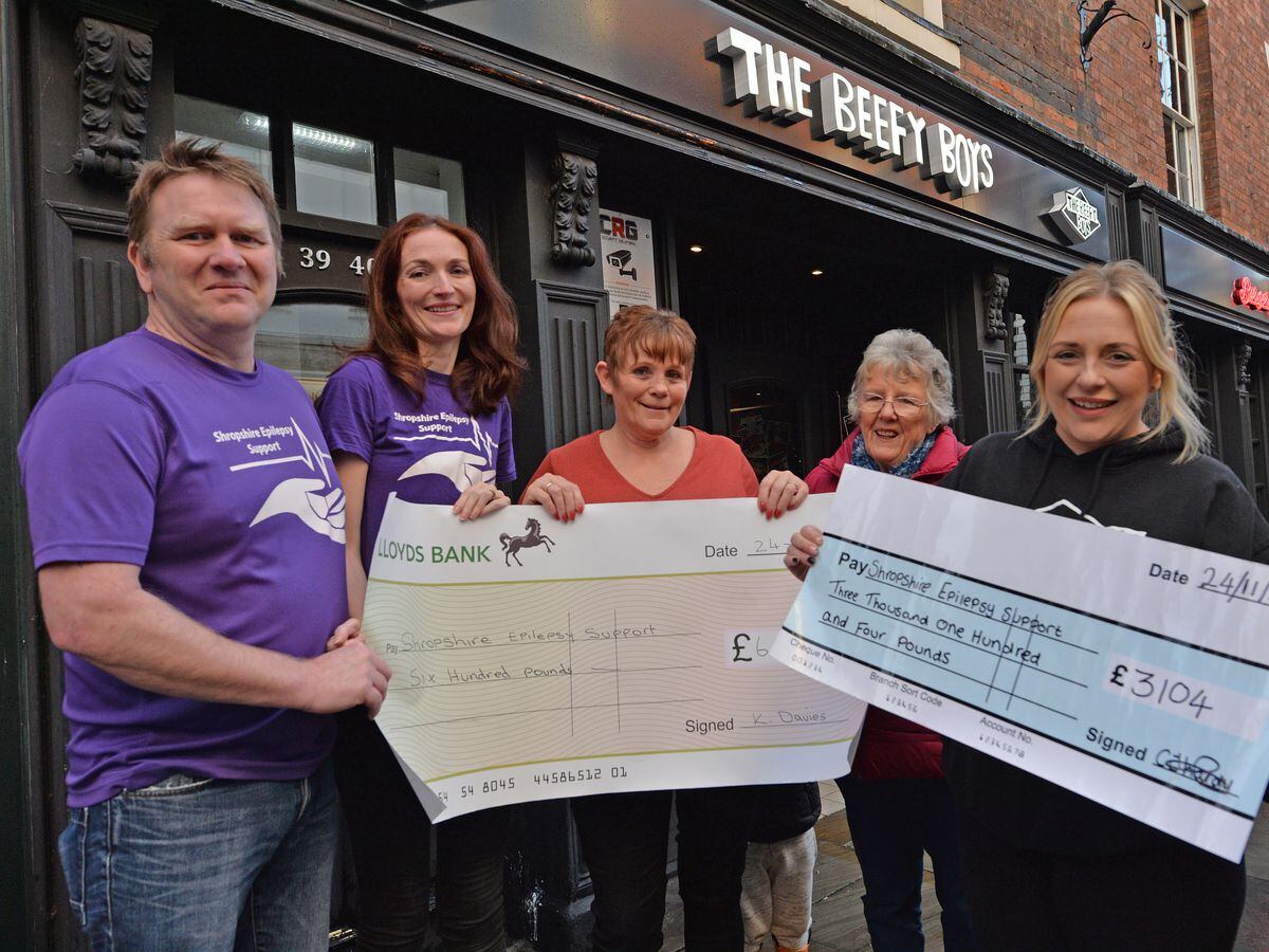 Shropshire Epilepsy Support has received a donation from Beefy Boys in Shrewsbury, and a football tournament held in memory of Gary Watkin.