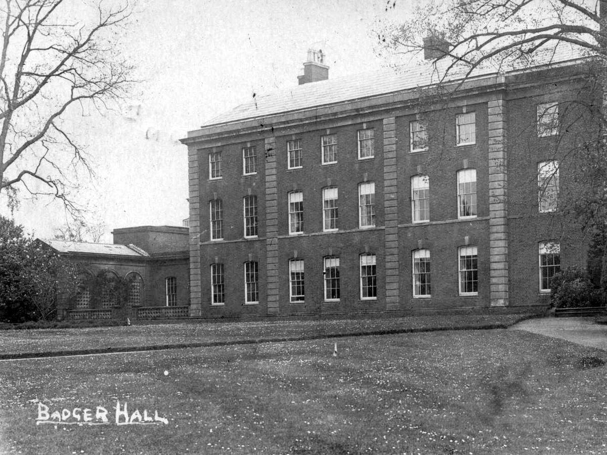 Badger Hall, said to be haunted by a ghostly grey lady. This photo is from a postcard franked in 1917, from the collection of collector Ray Farlow