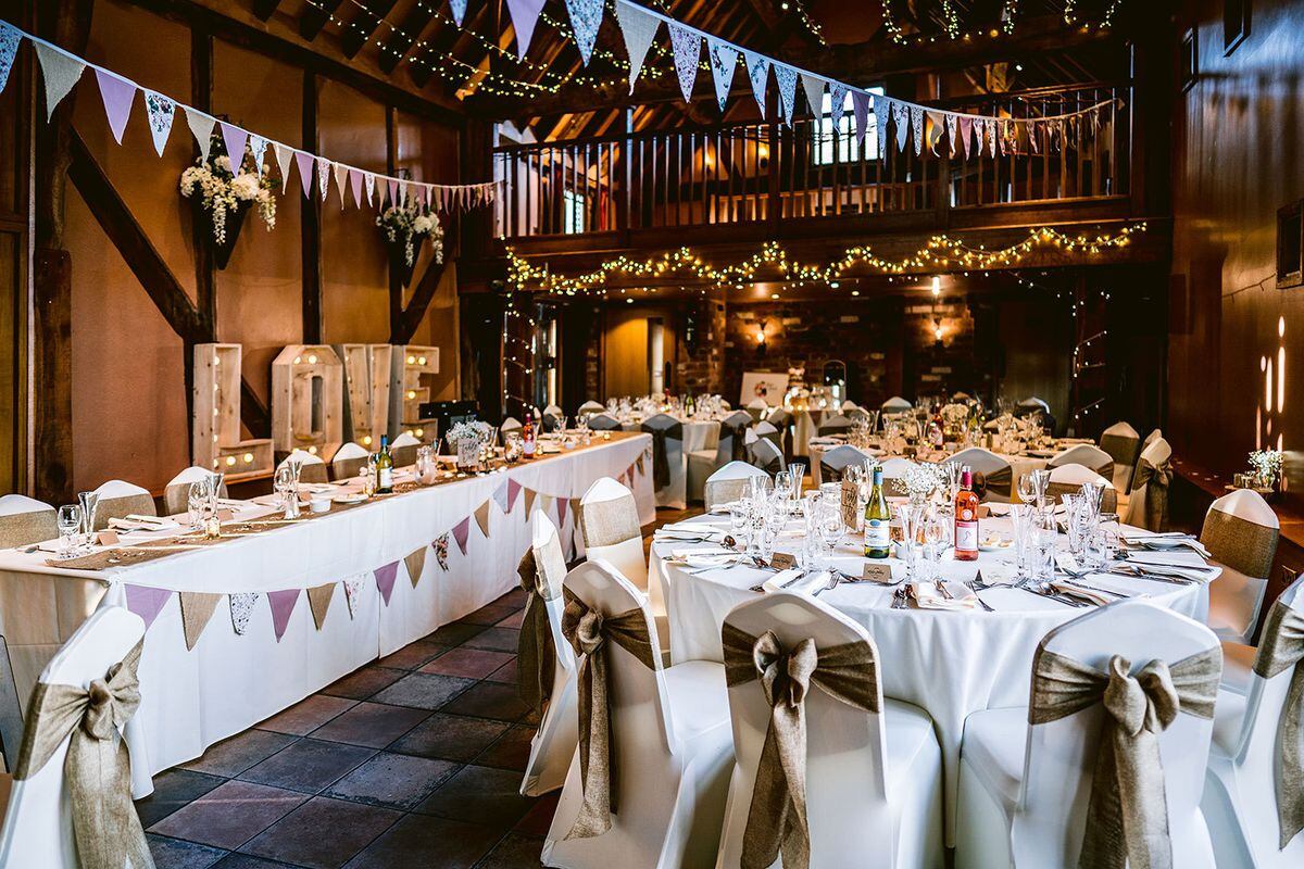 The converted barn that makes up the Hundred House's wedding venue