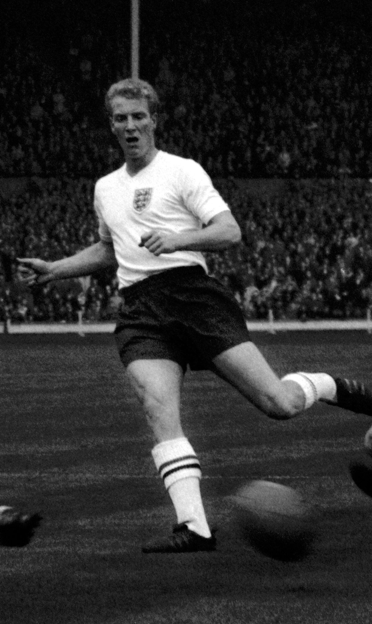 England International Ron Flowers of Wolverhampton Wanderers in action.