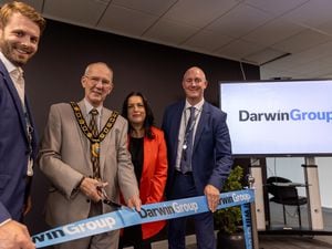 Darwin Group office opening, from left, CEO and founder, Richard Pierce, T&W Mayor, Cllr Arnold England, Cllr Eileen Callear and Darwin Group deputy CEO, Jim Pierce