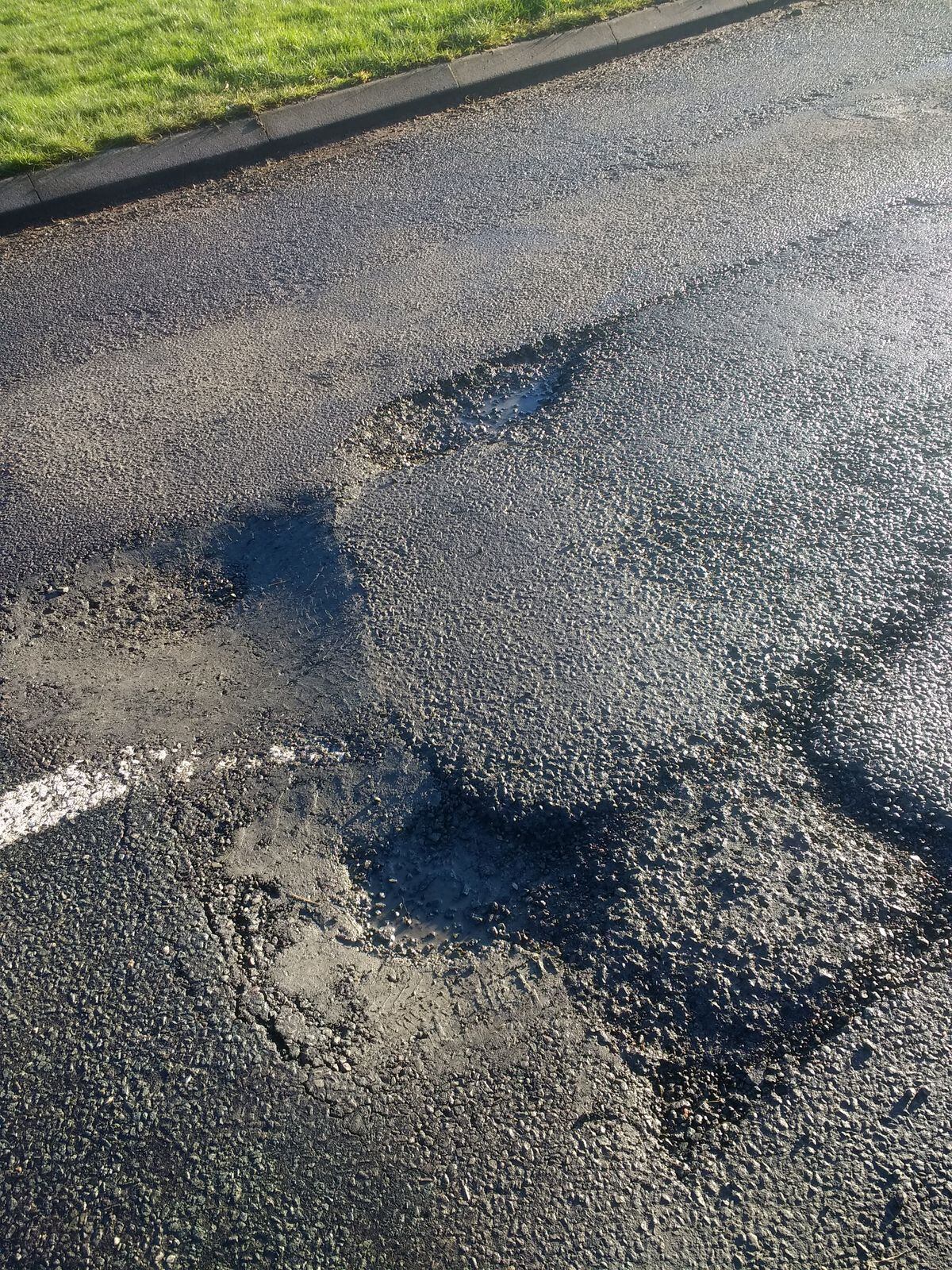 Pothole at Newton Farm near Bishop's Castle