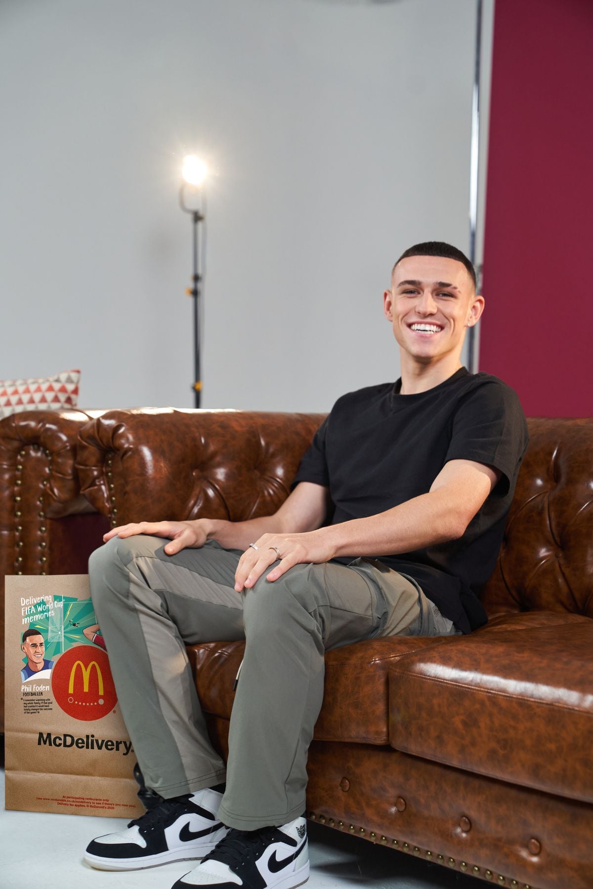 Phil Foden with one of the bags