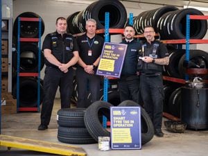 West Mercia Police staff promote tyre tagging scheme