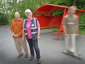 Andy Stelman and Christine Perkins at the new shelter