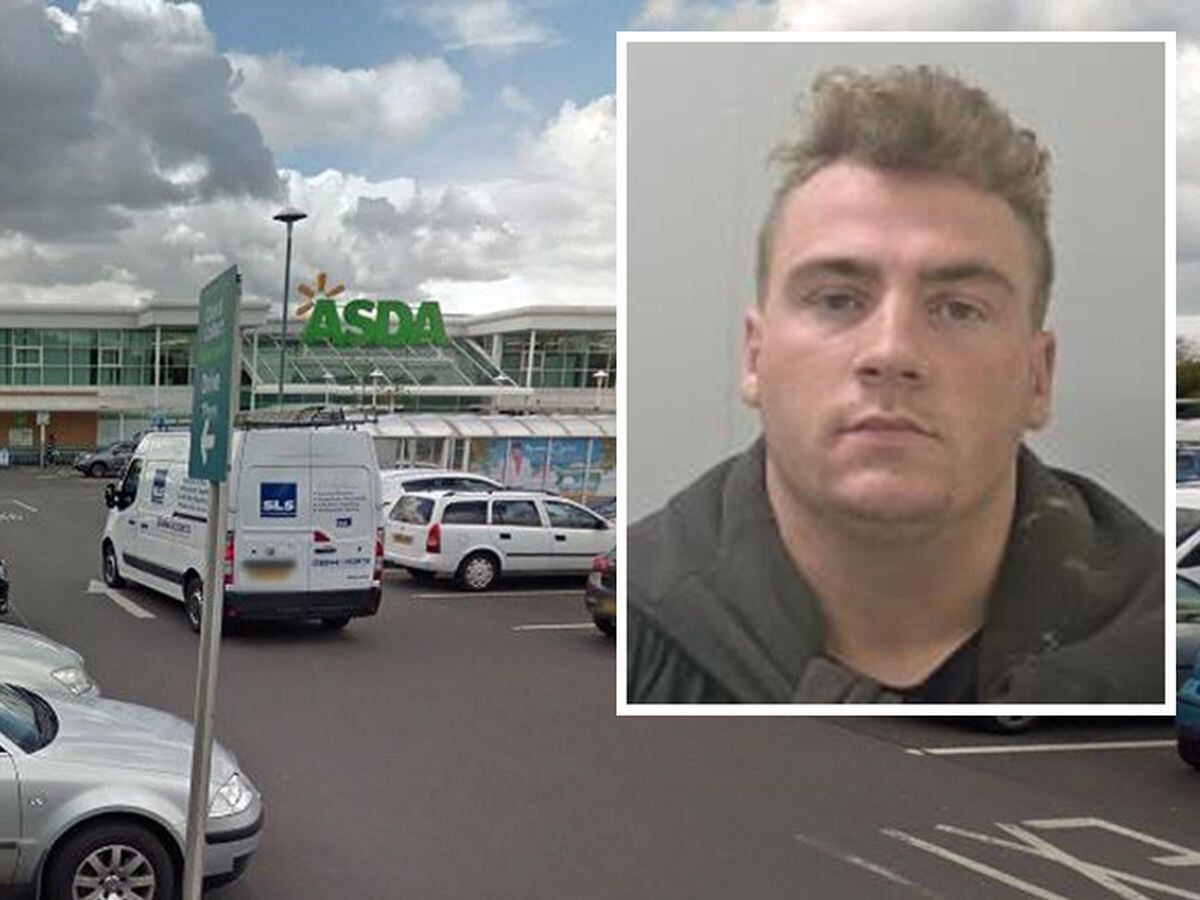 Neil Shevlin, inset, attacked a man inside Asda’s Donnington Wood store 
