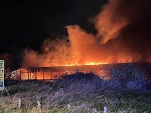 Shropshire Fire & Rescue Service says 12 crews were called to the blaze at Halesfield 7, Telford. Photo: Amber Watch, Wellington