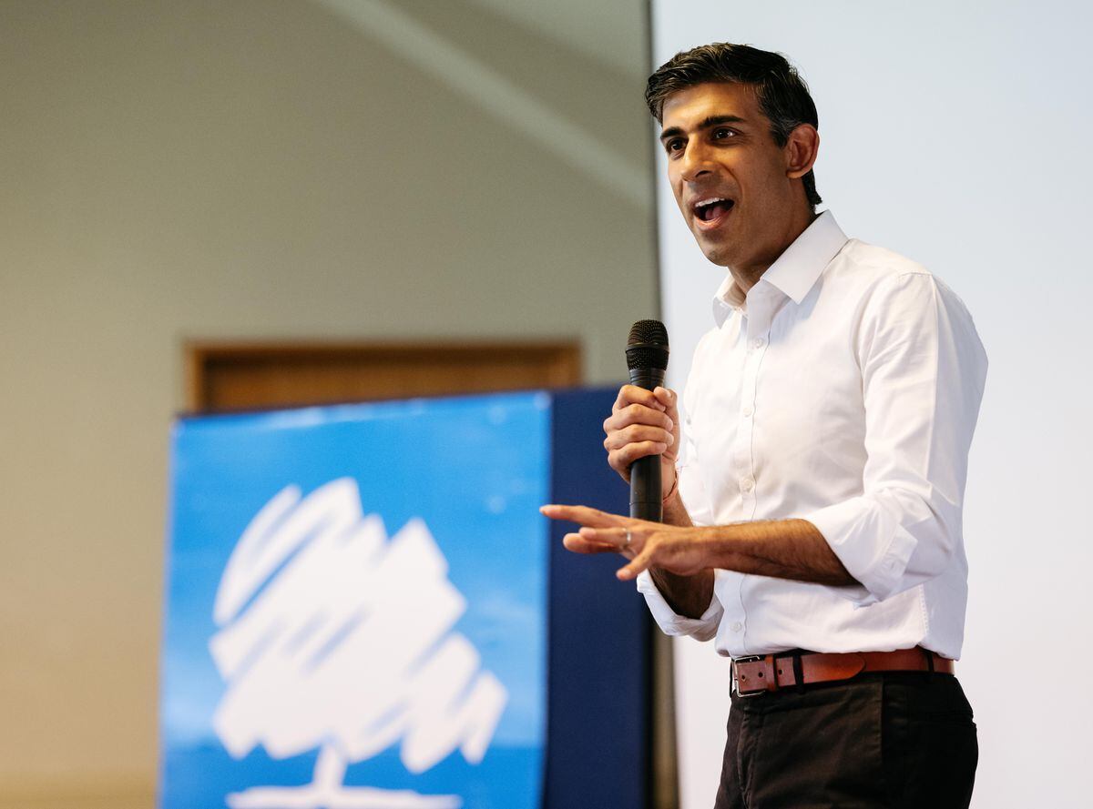 Rishi Sunak at the hustings event at Ludlow Racecourse