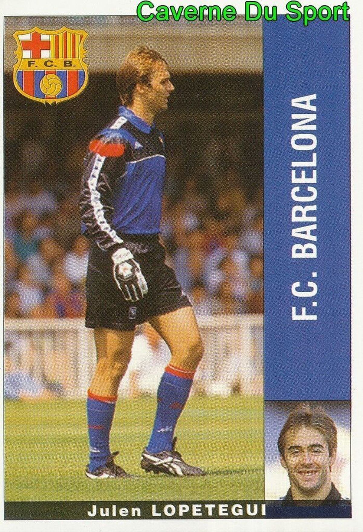 Collector’s item: A football card of Julen Lopetegui in his days as Barcelona goalkeeper