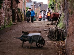 SHREWS COPYRIGHT SHROPSHIRE STAR JAMIE RICKETTS 24/05/2022 - Great Expectations has begun filming in Shrewsbury/ In Picture: Location - St Marty's Water Lane.