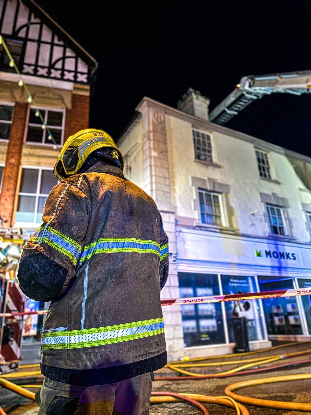 Six crews were dispatched to help deal with the incident. Picture: James Lewis - Shropshire Fire and Rescue Service