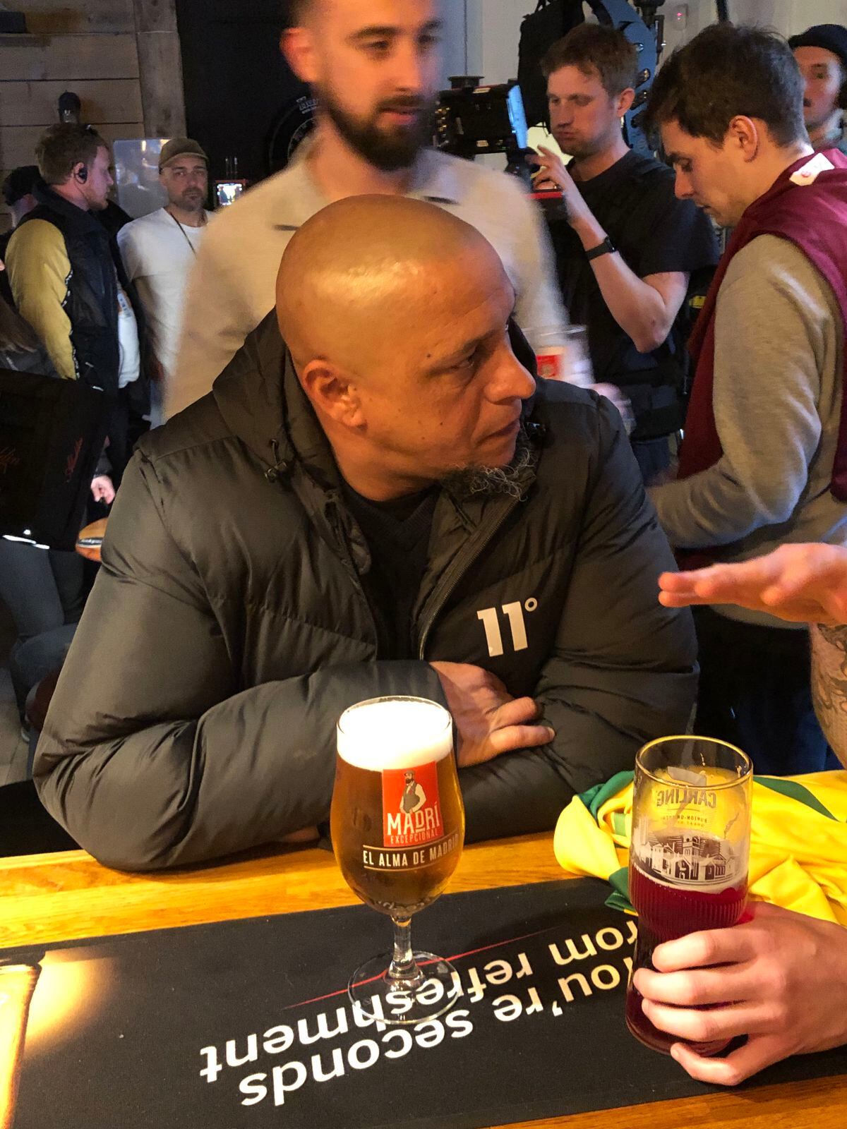 Carlos enjoying a pint at the bar