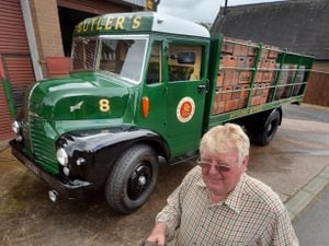 Clive Tench with his 1952 Leyland Comet 90, Butler’s Ales delivery lorry