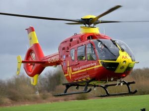Man airlifted to hospital after head-on crash involving motorbike and car near Bishop's Castle