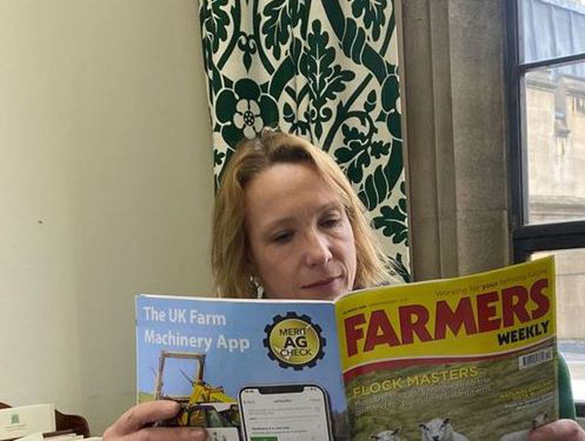 Helen Morgan shared a photo of her reading Farmers Weekly in response to Therese Coffey's comments