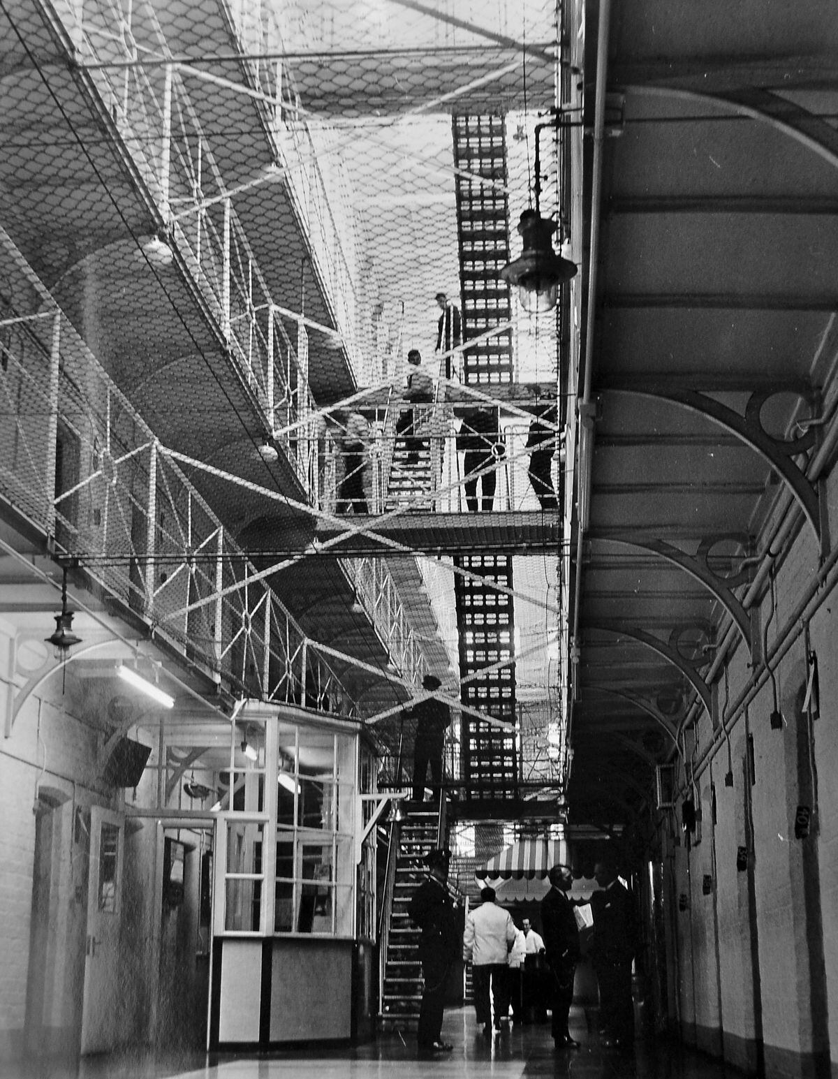 The main cell block at Shrewsbury prison in 1971. 