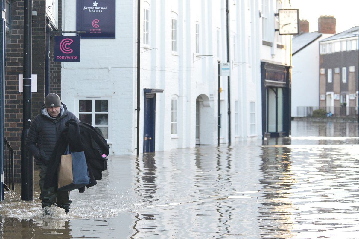 Flooding at Coleham, Shrewsbury. Photo: Julie Bull. 