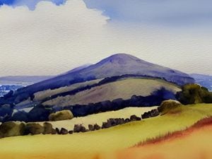 This is what the A.I. app produced when we asked it to paint The Wrekin from a distance. 