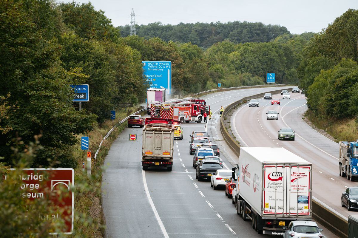 Traffic was trapped waiting for up to three hours while the incident took place.