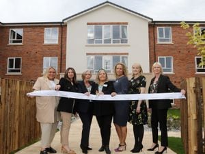 At the opening of the Maples Care Home were from left, Rachael Carroll, Louise Bouthemy, Julie Roberts, Samantha Crawley, Lianne Stormey, Claire Hermon and Zoe Doherty - all from Bracebridge Care Group.