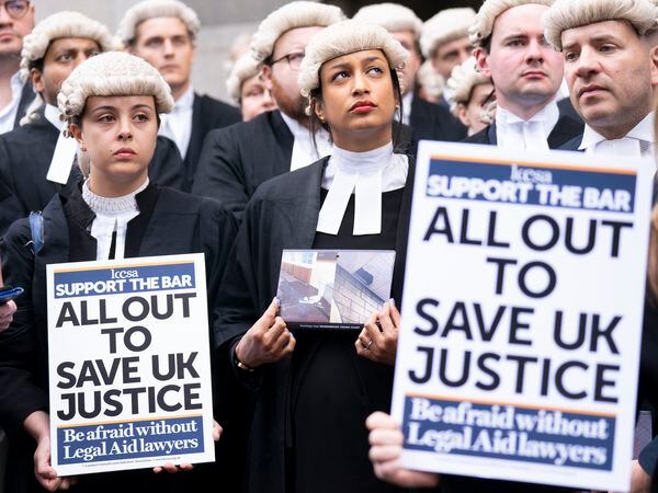 Barristers across the country went on strike on Monday. Photo: Kirsty O'Connor/PA Wire