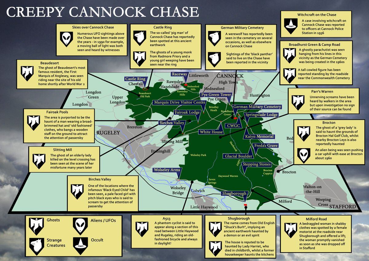 Ben and Richard's Creepy Cannock Chase ghost map 