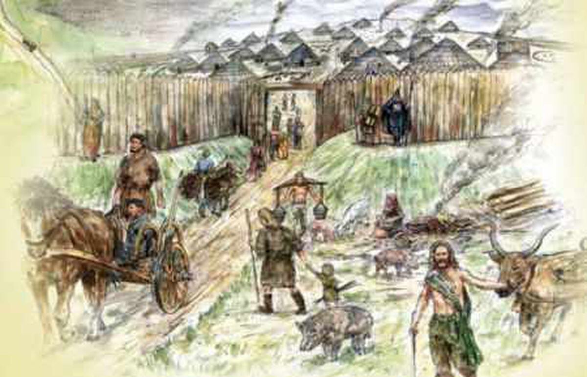 An artist's impression of life on the Wrekin thousands of years ago. 