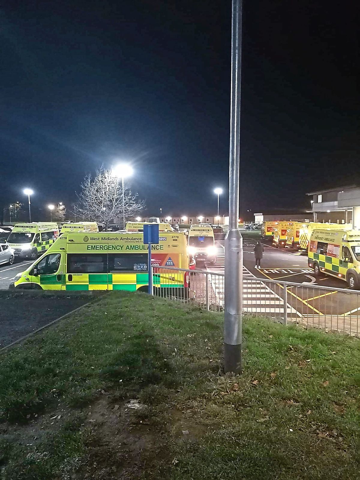 Ambulances queueing to get into Princess Royal Hospital in Telford
