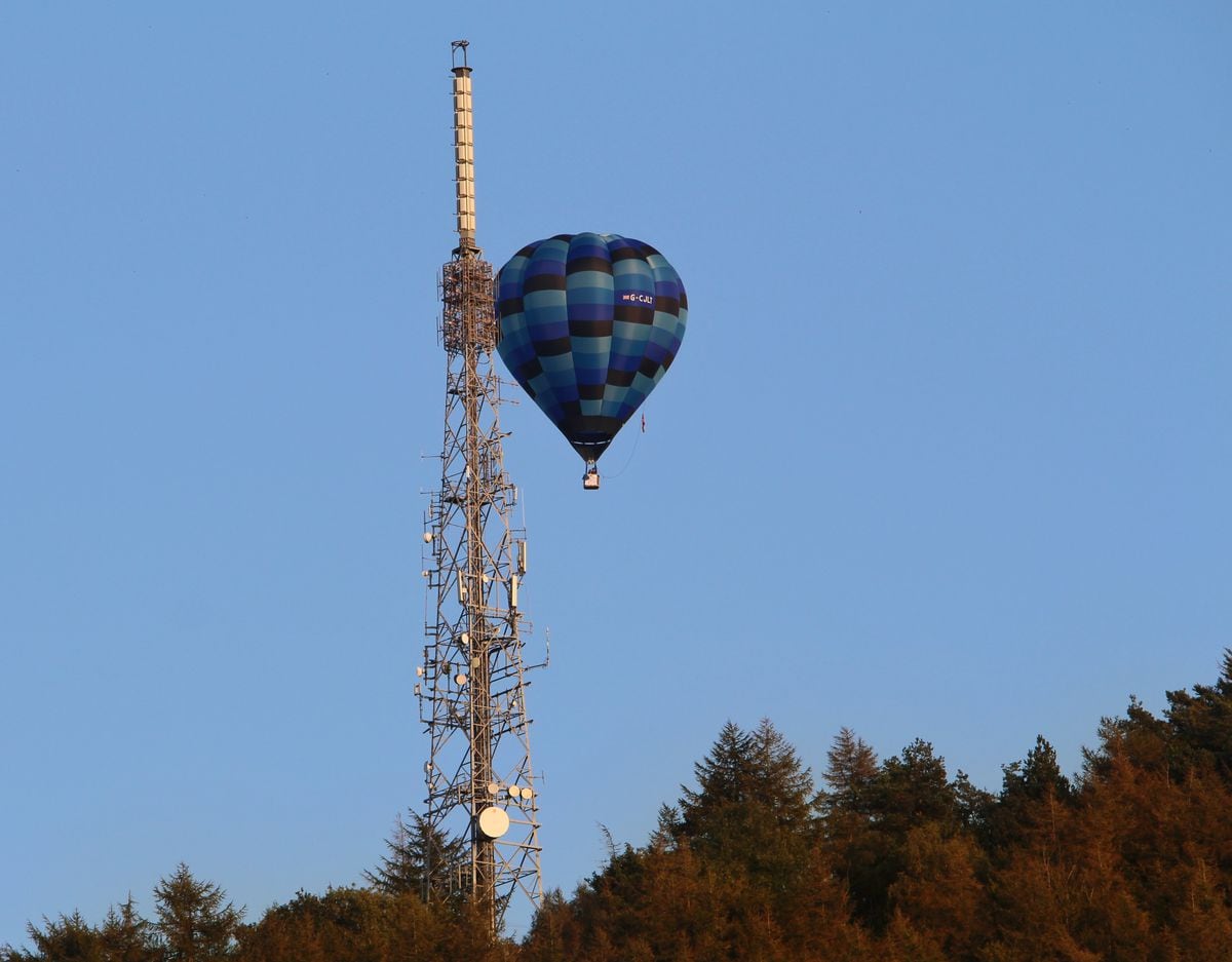 Walkers on the Wrekin were able to see some of the balloons on Sunday evening. Photo: Adam Tester