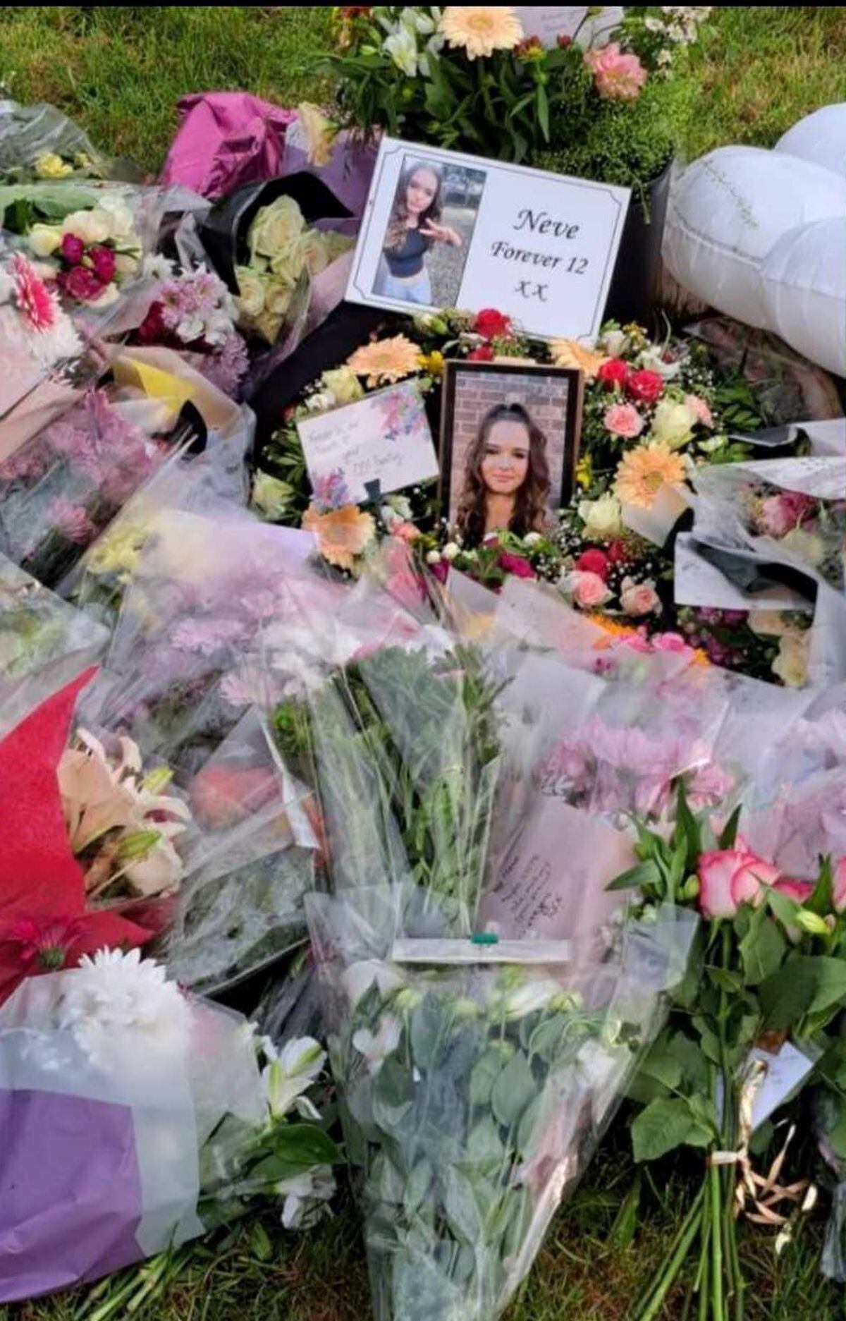 Flowers left in honour of Neve
