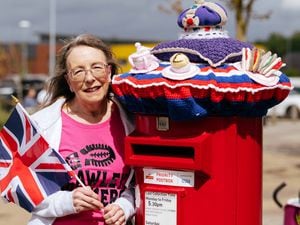 Karen Rothwell, from Lawley, has knitted a special Jubilee topper for the Post Box in The Square.