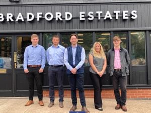 Bradford Estates MD Alexander Newport, centre, with from left Will Pincher, Graham Young, Tyla Jackson and Alexander Pearson