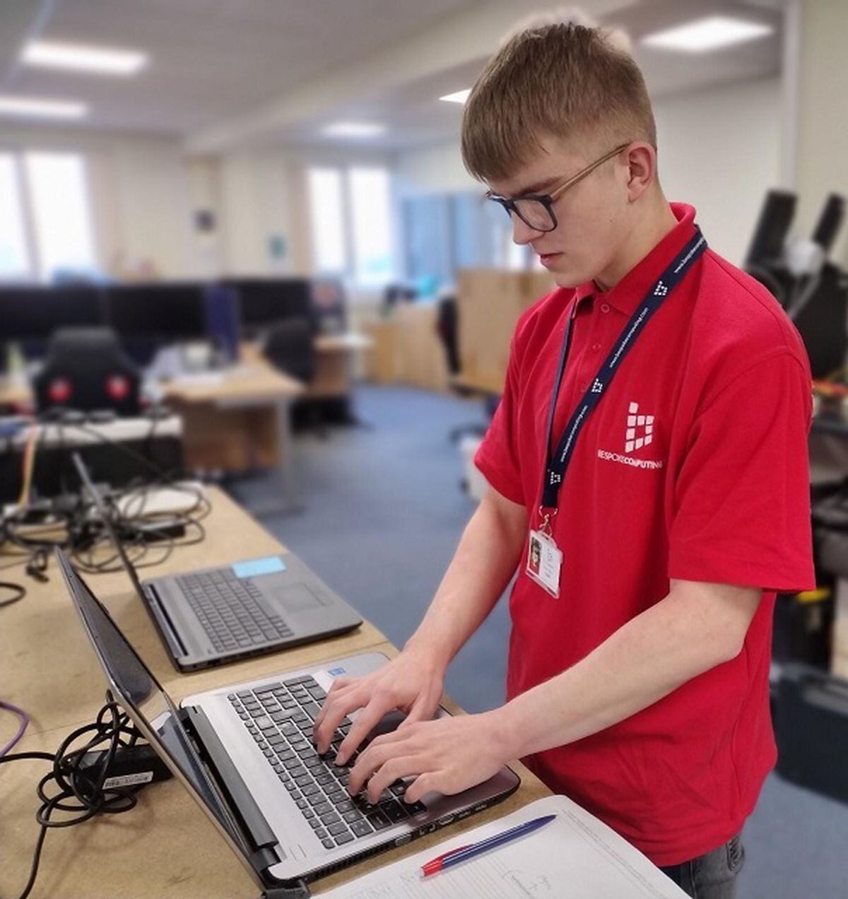 Harvey Taylor, on an apprenticeship at Bespoke Computing in Telford