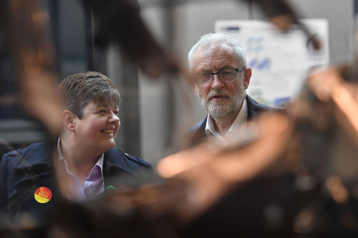 Jeremy Corbyn with Katrina Gilman, Labour's parliamentary candidate for Telford 