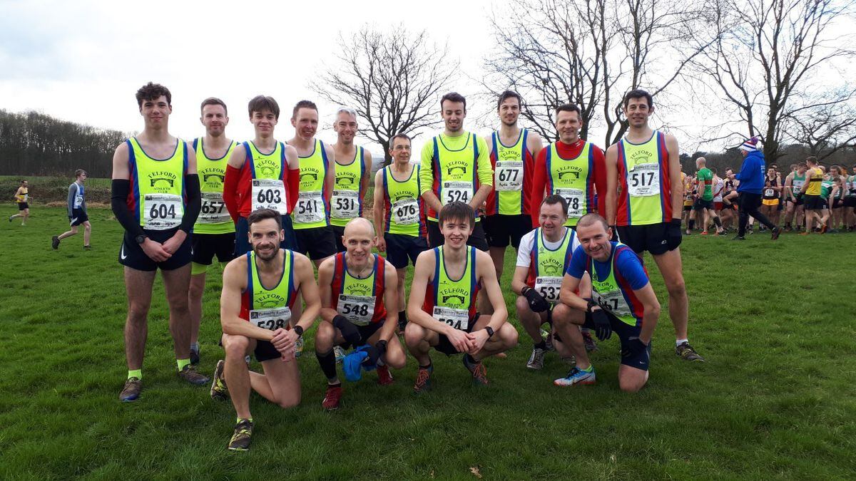 Telford’s senior men, who secured survival in Division Two of the Birmingham & District Cross Country League